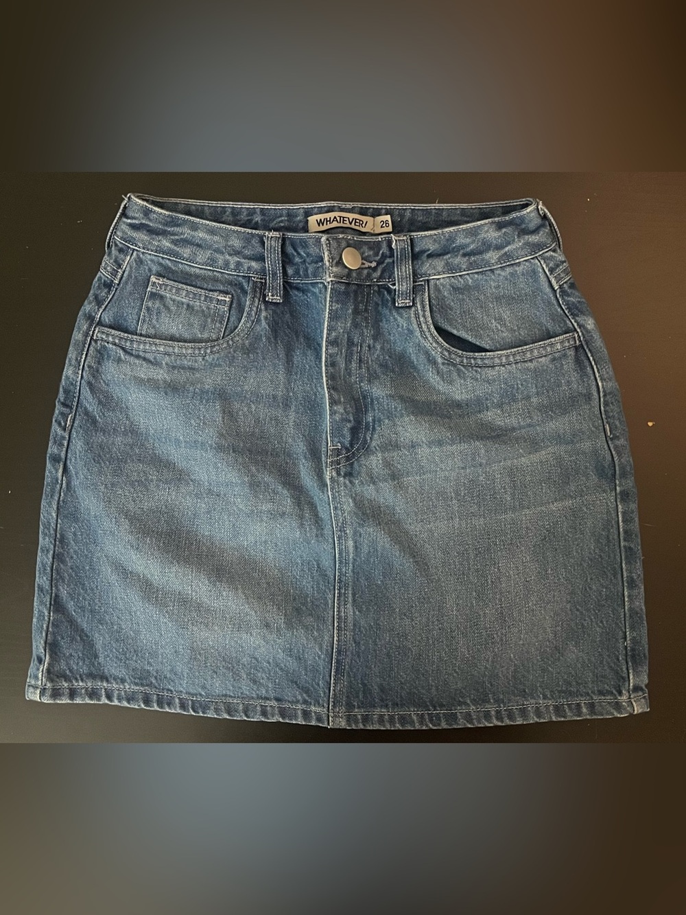 WHATEVER Denim Mini Skirt in Classic Blue